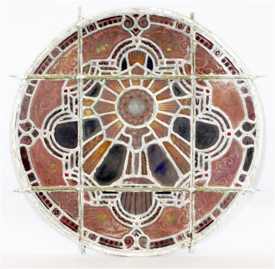 A set of eleven 19th century stained glass roundels, diameter 24in.